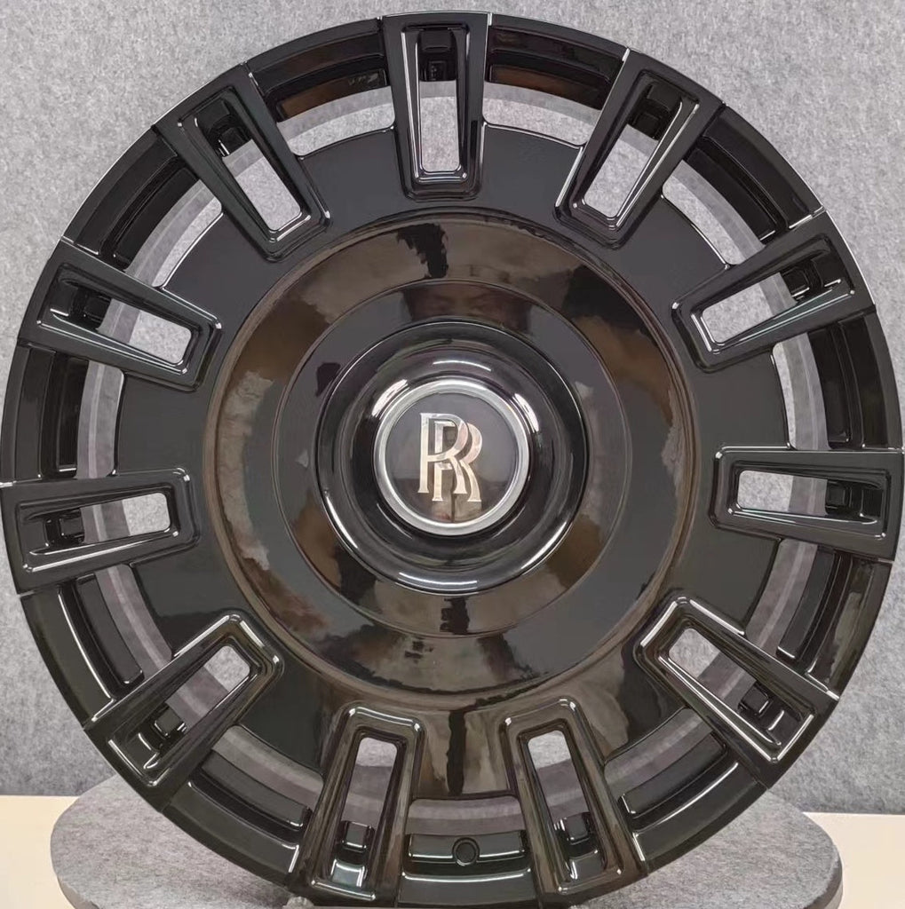 22" INCH ROLLS ROYCE GHOST CULLINAN PHANTOM FORGED CUSTOM BLACK WHEELS