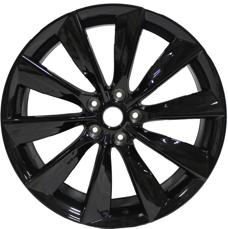 21x8.5/9 Staggered Tesla Model S Model Y Model X Gloss Black Twist Spoke Style Wheels