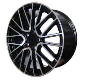 21 Inch Rims Fits Porsche Cayenne Turbo S GTS Base Staggered Black Machined Face Mesh Spyder Wheels