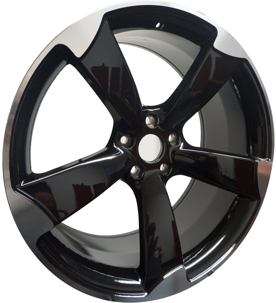 18 Inch Audi Rims A3 A4 A5 A6 A7 A8 S3 S4 S5 S6 S7 S8 RS5 RS6 RS7 Black Machined Tips Wheels