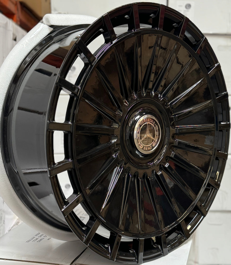 24" Inch Monoblock Forged Mercedes GLE GL GLS Rims Gloss Black Mercedes Wheels