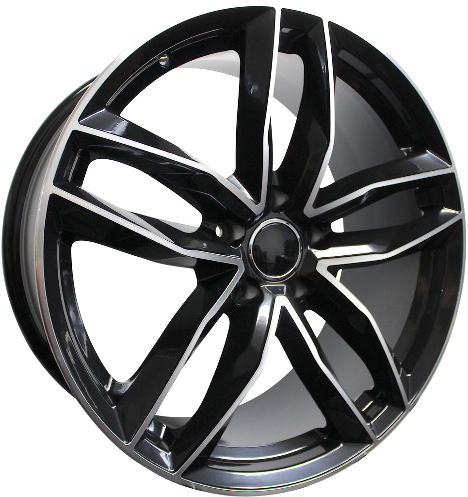 18 Inch Audi Rims A3 A4 A5 A6 A7 A8 S3 S4 S5 S6 S7 S8 RS5 RS6 RS7 Black Machined Wheels