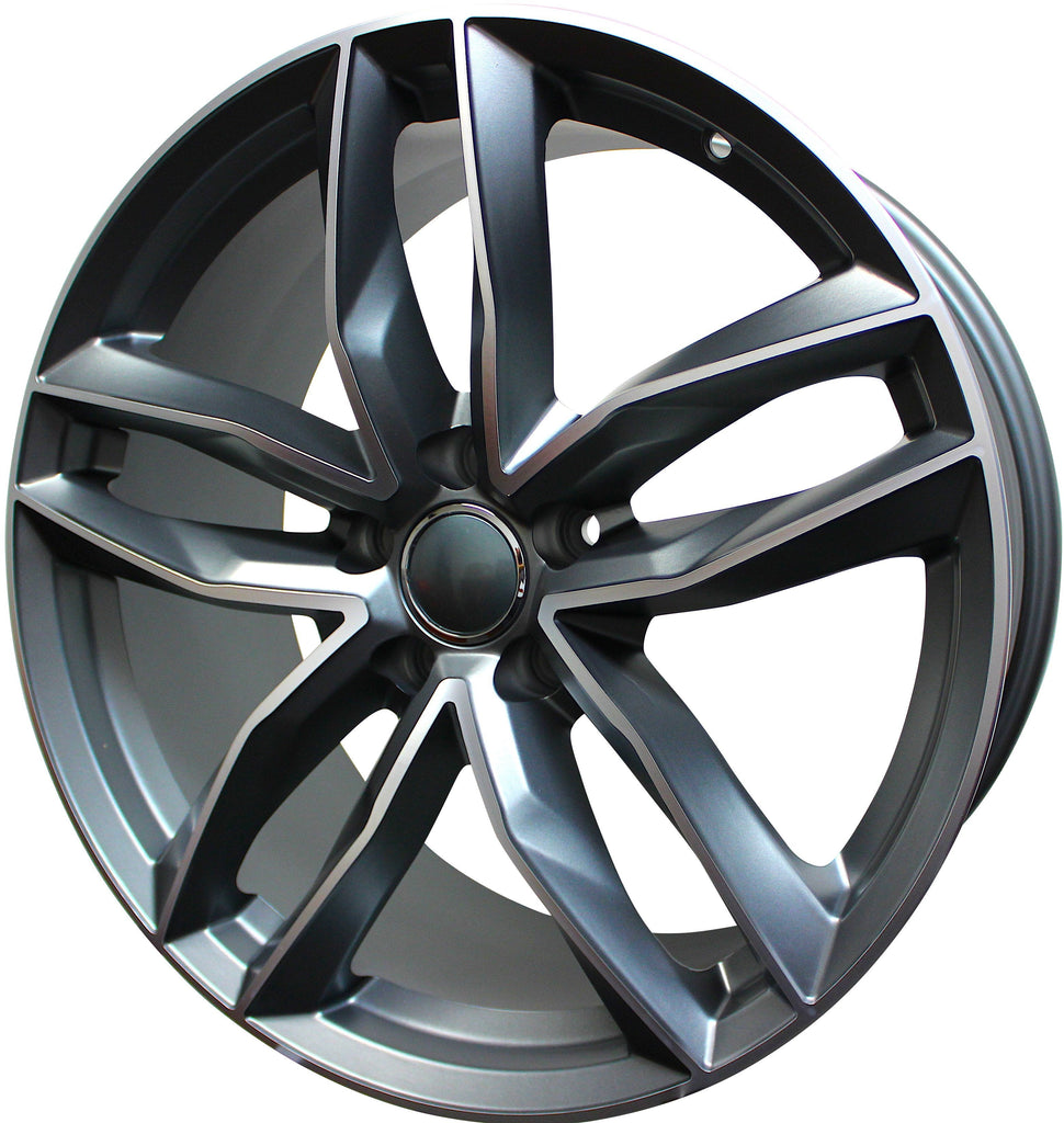 18 Inch Audi Rims A4 A5 A6 A7 A8 S4 S5 S6 S7 S8 RS5 RS6 RS7 Gunmetal Machined Wheels