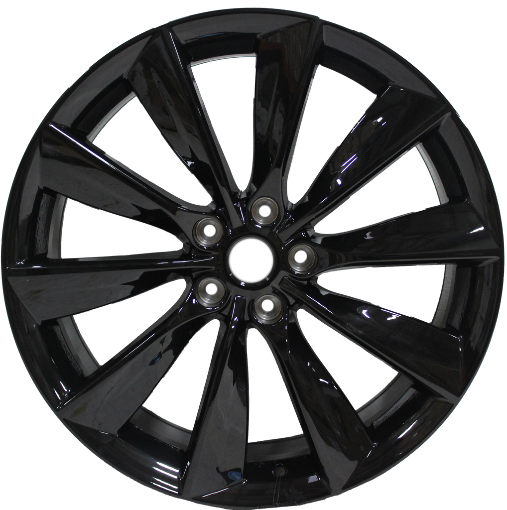 21x8.5/9 Staggered Tesla Model S Model Y Model X Gloss Black Twist Spoke Style Wheels