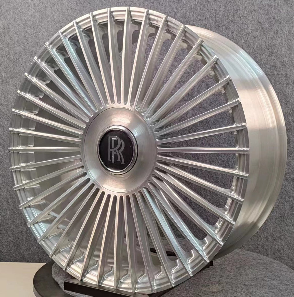 22" INCH ROLLS ROYCE GHOST WRAITH PHANTOM GHOST SILVER BRUSHED WHEELS