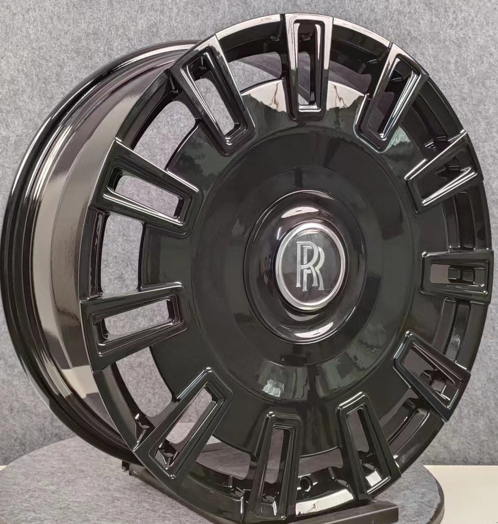 22" INCH ROLLS ROYCE GHOST CULLINAN PHANTOM FORGED CUSTOM BLACK WHEELS