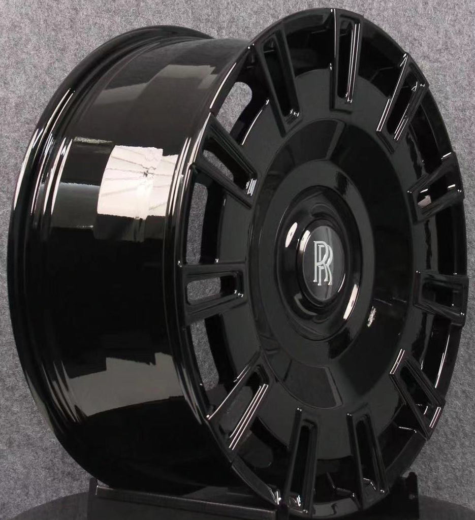 22" INCH ROLLS ROYCE GHOST CULLINAN PHANTOM FORGED GLOSS BLACK CUSTOM WHEELS