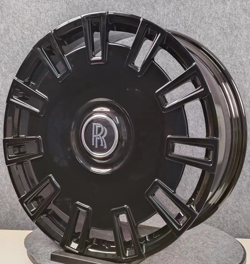 22" INCH ROLLS ROYCE GHOST CULLINAN PHANTOM FORGED CUSTOM BLACK WHEELS