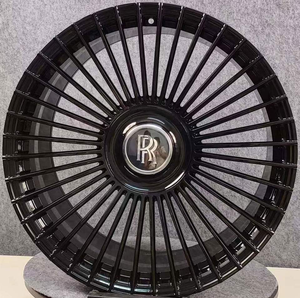 24 INCH ROLLS ROYCE GHOST CULLINAN PHANTOM FORGED GLOSS BLACK WHEELS