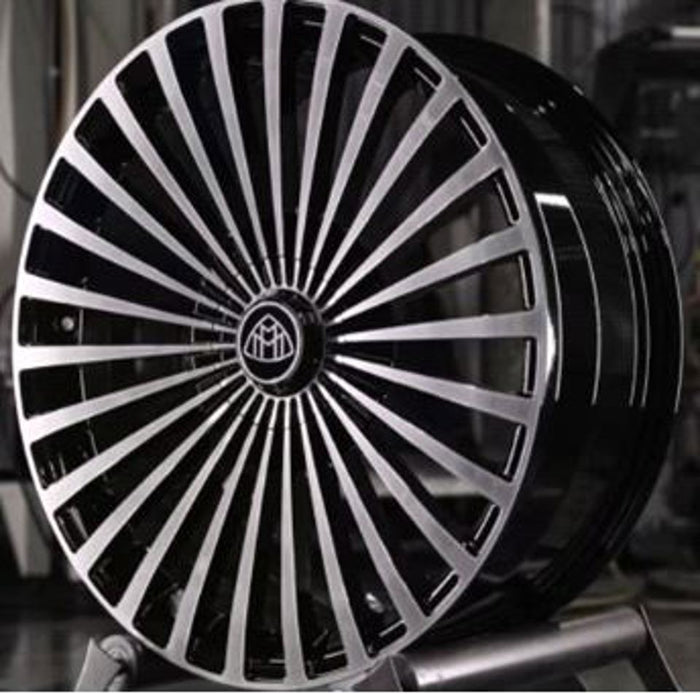 24 INCH ROLLS ROYCE GHOST CULLINAN PHANTOM FORGED GLOSS BLACK MACHINED WHEELS