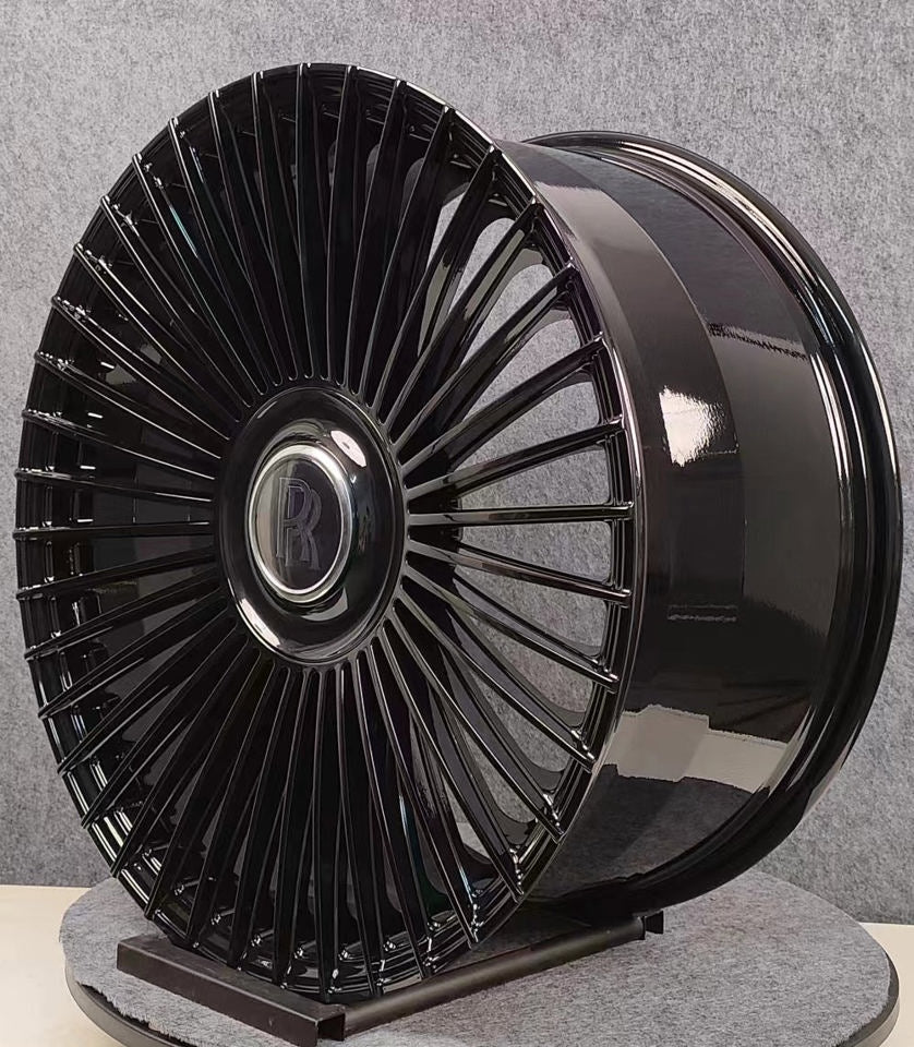 24 INCH ROLLS ROYCE GHOST CULLINAN PHANTOM FORGED GLOSS BLACK WHEELS