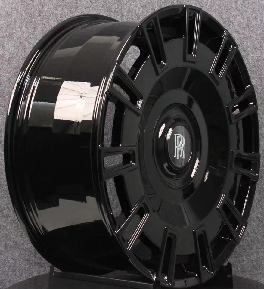 24 INCH ROLLS ROYCE GHOST CULLINAN PHANTOM FORGED GLOSS BLACK WHEELS