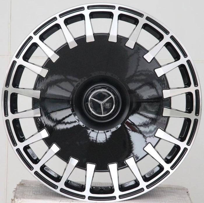 20" Mercedes S600 S580 S560 S500 S550 S65 S63 S400 S450 S350 CL600 CL550 CL500 CL63 S Class Staggered Sation Black Machined Face Wheels