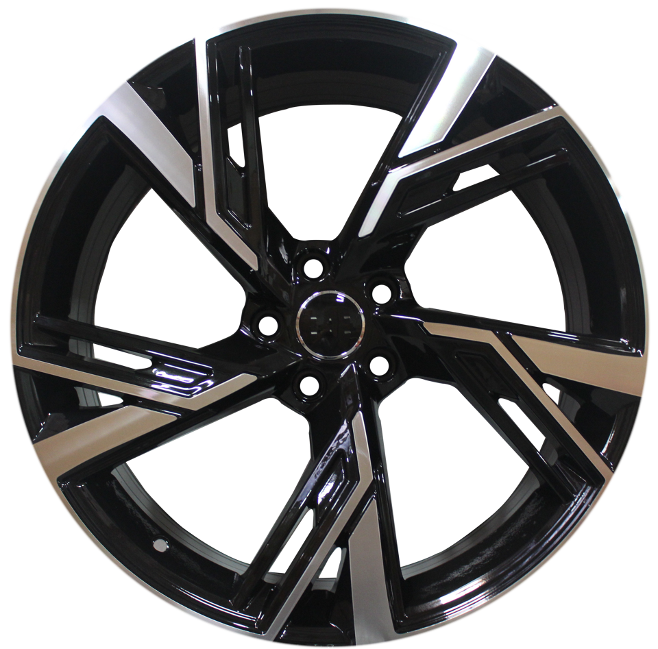 20 Inch Audi RS Style Rims Black Machined Wheels