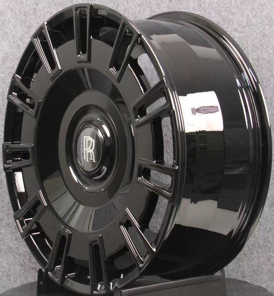 22" INCH ROLLS ROYCE GHOST CULLINAN PHANTOM FORGED CUSTOM BLACK WHEELS