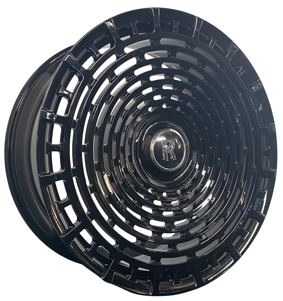 24" INCH ROLLS ROYCE GHOST CULLINAN PHANTOM FORGED BLACK WHEELS