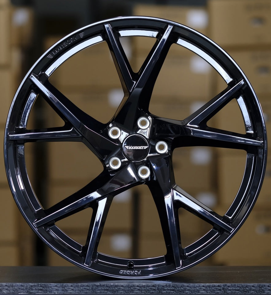 24" Lamborghini Black Machined Face Wheel