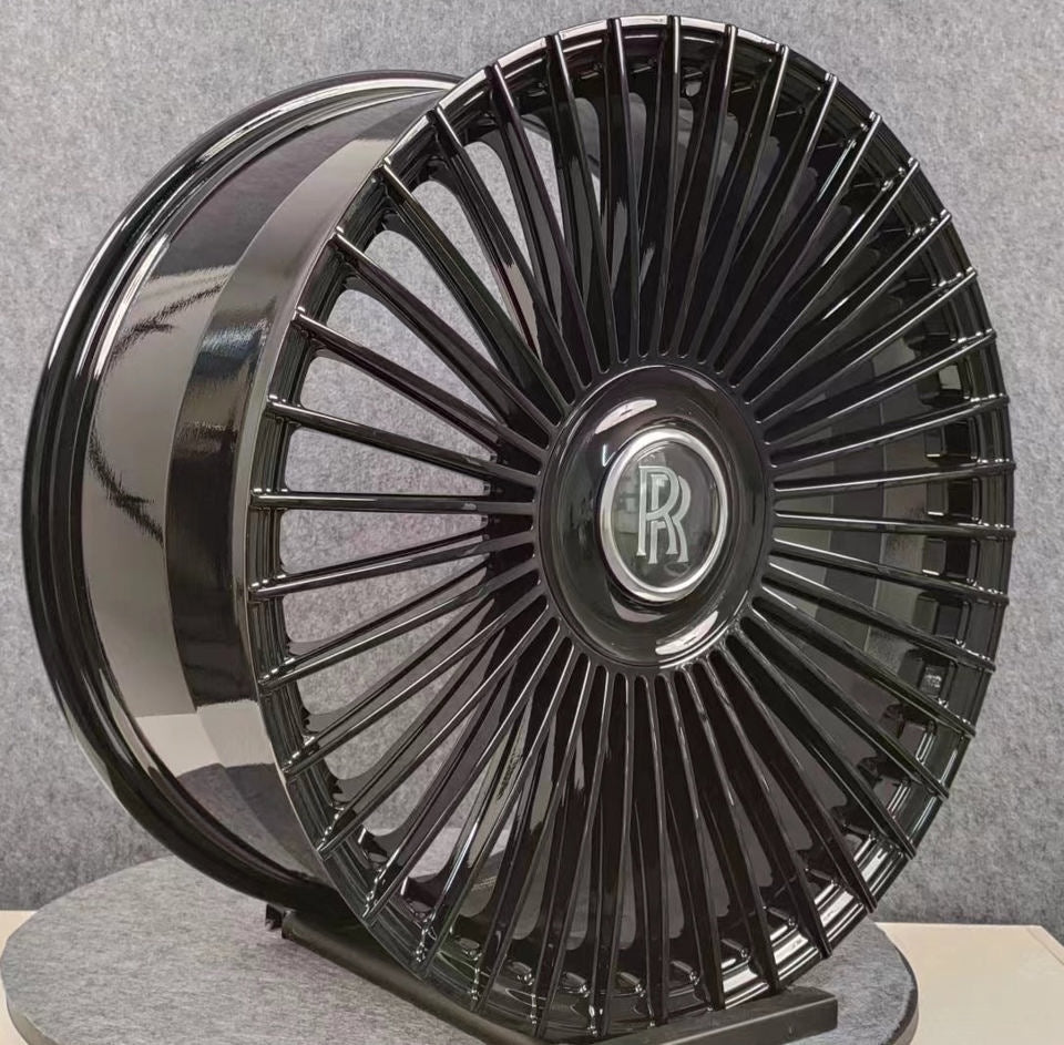22" INCH ROLLS ROYCE GHOST WRAITH PHANTOM GLOSS BLACK WHEELS