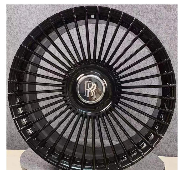 24 INCH ROLLS ROYCE GHOST CULLINAN PHANTOM FORGED GLOSS BLACK WHEELS