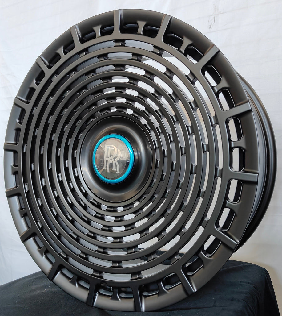 24" INCH ROLLS ROYCE GHOST CULLINAN PHANTOM FORGED BLACK WHEELS