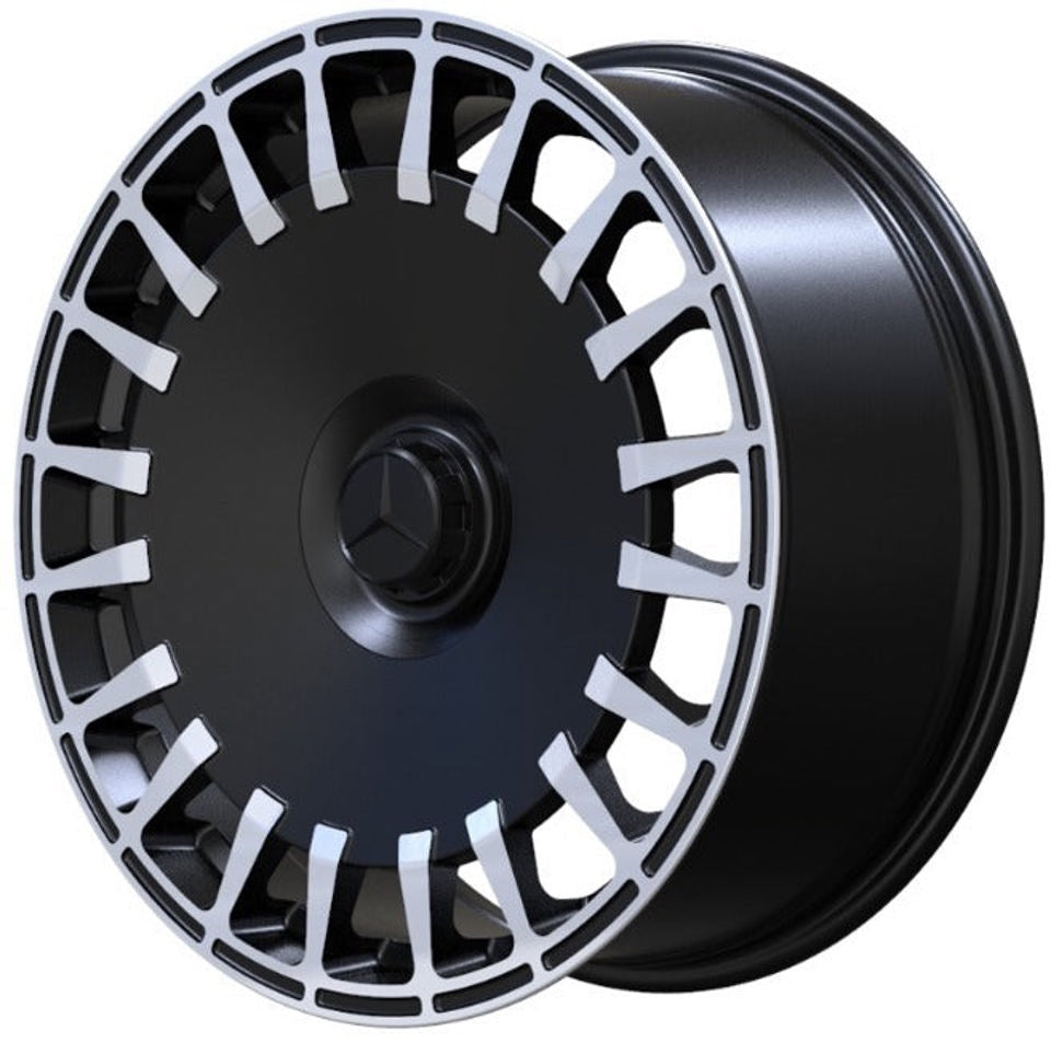 20" Mercedes S600 S580 S560 S500 S550 S65 S63 S400 S450 S350 CL600 CL550 CL500 CL63 S Class Staggered Sation Black Machined Face Wheels