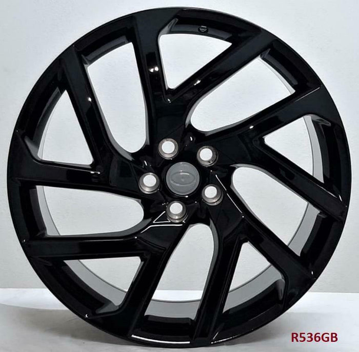 22 Inch Rims fit Range Rover Sport SVR HSE Full Size SVR Style Gloss Black Wheels