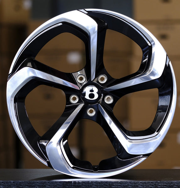 22 Inch Monoblock Forged Rims Bentley Bentayga Gloss Black Polished Wh