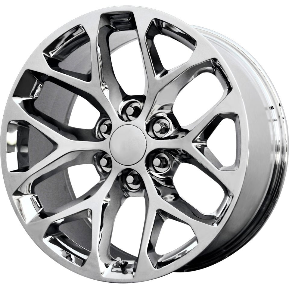 24 INCH CHROME GMC/CHEVY RIMS SIERRA DENALI YUKON TAHOE SUBURBAN AVALANCH LTZ SNOWFLAKE WHEELS