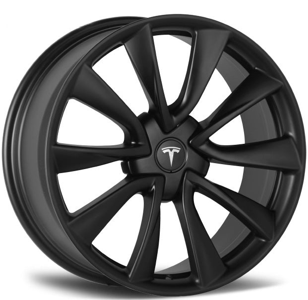 19" INCH TESLA MODEL 3 MODEL Y SATIN BLACK WHEELS