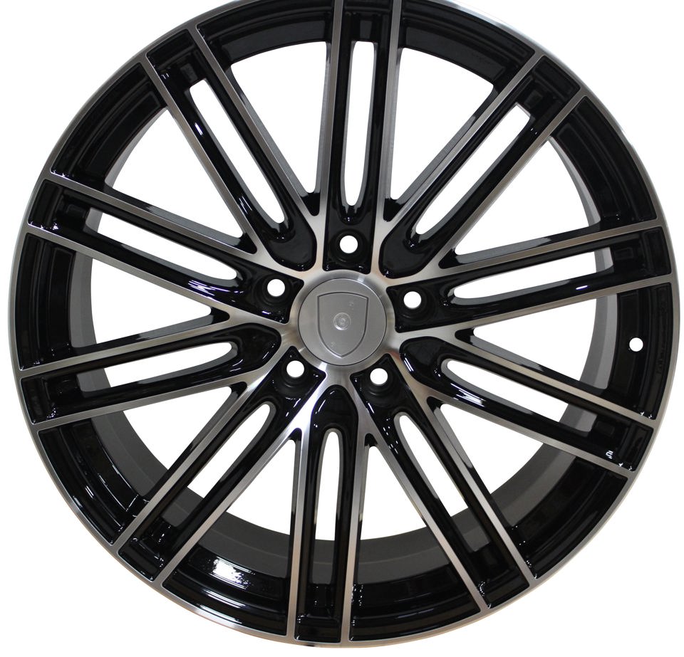 21 Inch Rims Fits Porsche Cayenne Panamera Turbo S GTS Base Machined Black Wheels