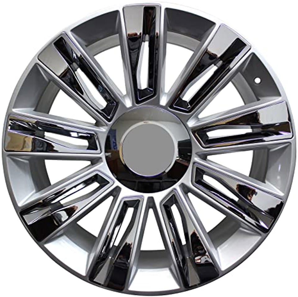 24" INCH ESCALADE RIMS SUV & ESV PLATINUM SIERRA TAHOE YUKON WHEELS SILVER WITH CHROME INSERTS