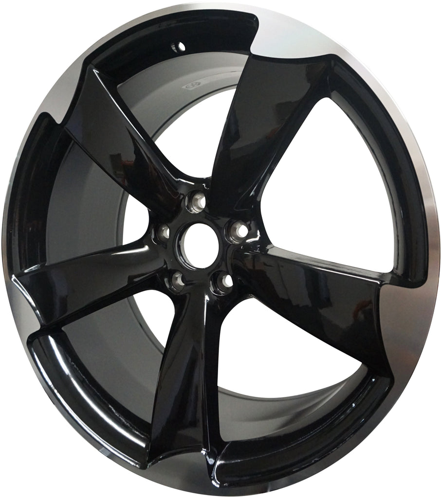 18 Inch Audi Rims A3 A4 A5 A6 A7 A8 S3 S4 S5 S6 S7 S8 RS5 RS6 RS7 Black Machined Tips Wheels