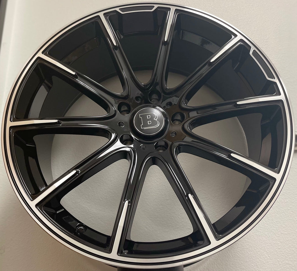 24 Inch Rims Fit Mercedes G Wagon G550 G65 G63 G55 G500 Brabus "PLATINUM EDITION" Style Gloss Black Wheels