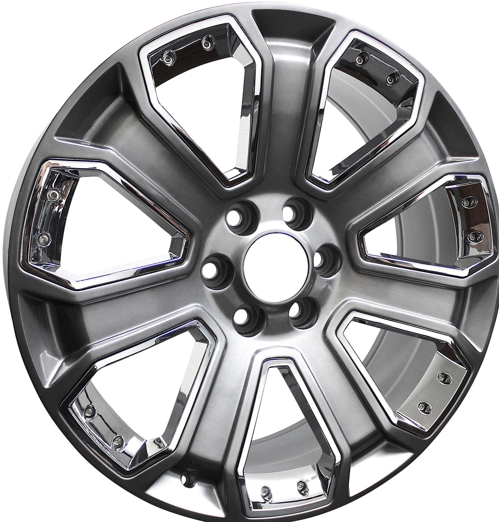 24” Chevy/GMC Rims Tahoe Yukon Sierra Silverado Suburban Avalanche LTZ Wheels Chrome Inserts