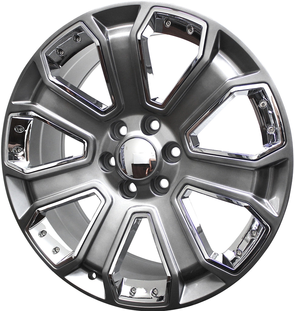 22” Chevy/GMC Rims Tahoe Yukon Sierra Silverado Suburban Avalanche LTZ Wheels Chrome Inserts