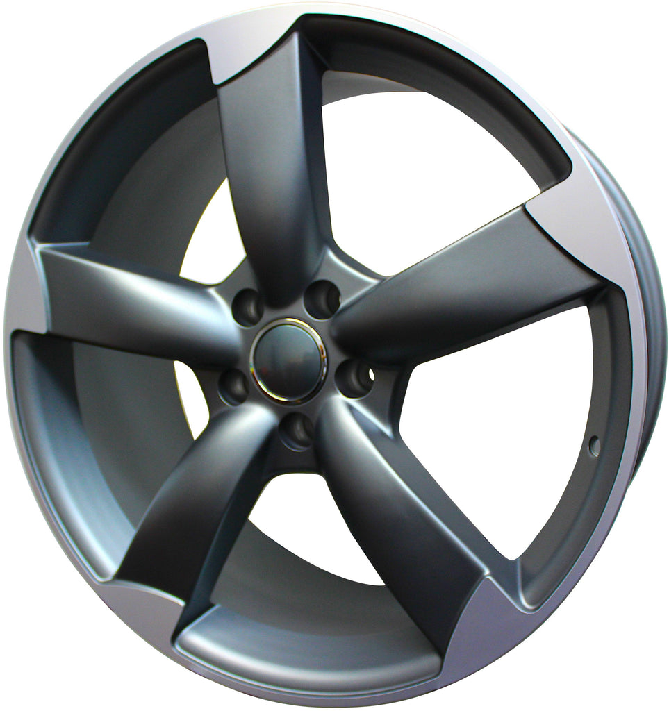 18 Inch Audi Rims A3 A4 A5 A6 A7 A8 S3 S4 S5 S6 S7 S8 RS5 RS6 RS7 Gunmetal Machined Tips Wheels