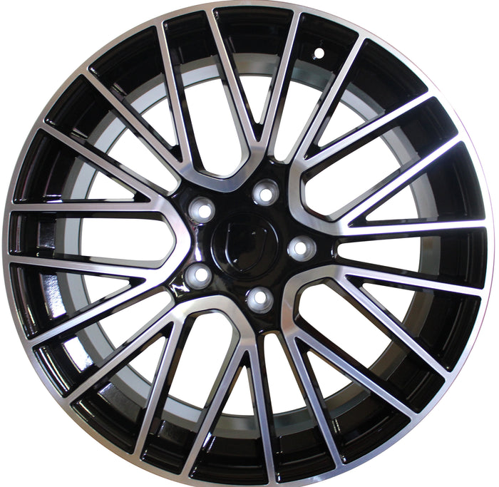 20 Inch Rims Fits Porsche Cayenne Turbo S GTS Base Black Machined Spyder Mesh Wheels