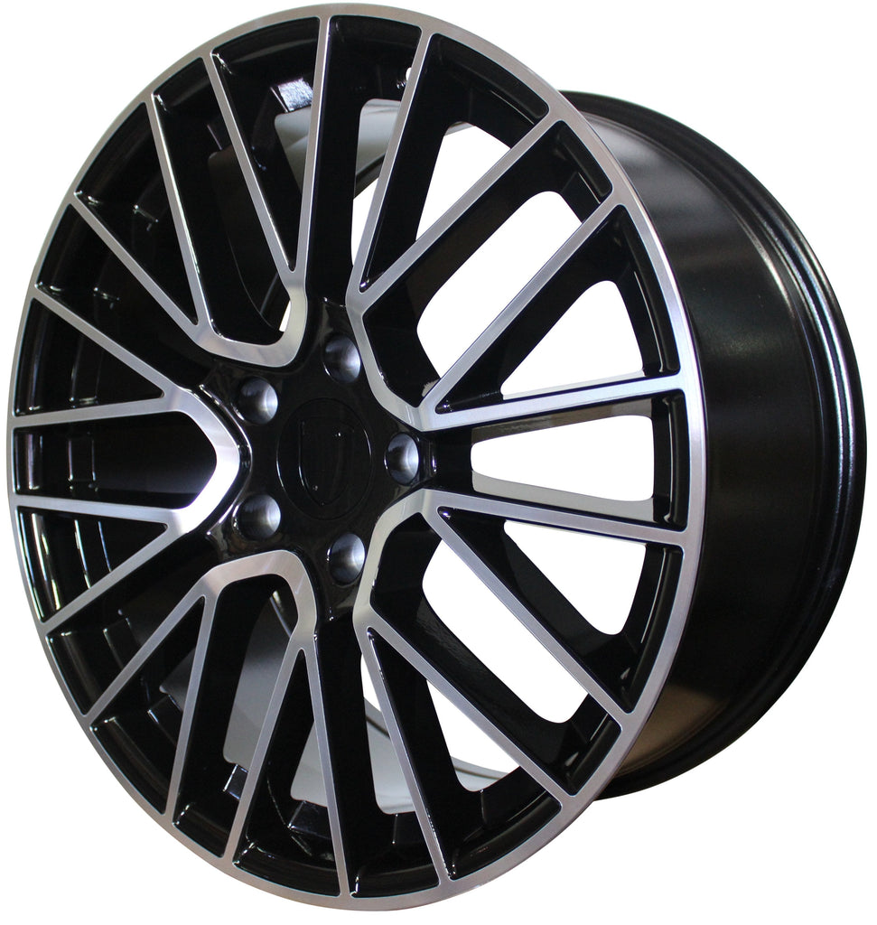 20 Inch Rims Fits Porsche Cayenne Turbo S GTS Base Black Machined Spyder Mesh Wheels