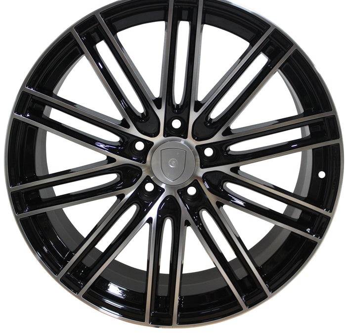 22 Inch Rims Fit Porsche Cayenne Panamera Turbo S GTS Base Machined Black Wheels