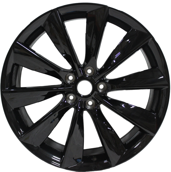 21x8.5/9 Staggered Tesla Model S Model Y Model X Gloss Black Twist Spoke Style Wheels