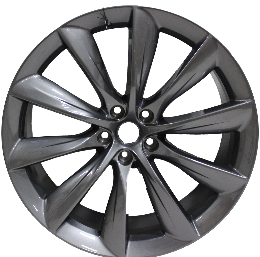 22x9/10 Staggered Tesla Model S Model X Gloss Gunmetal Updated Twist Spoke Style Wheels