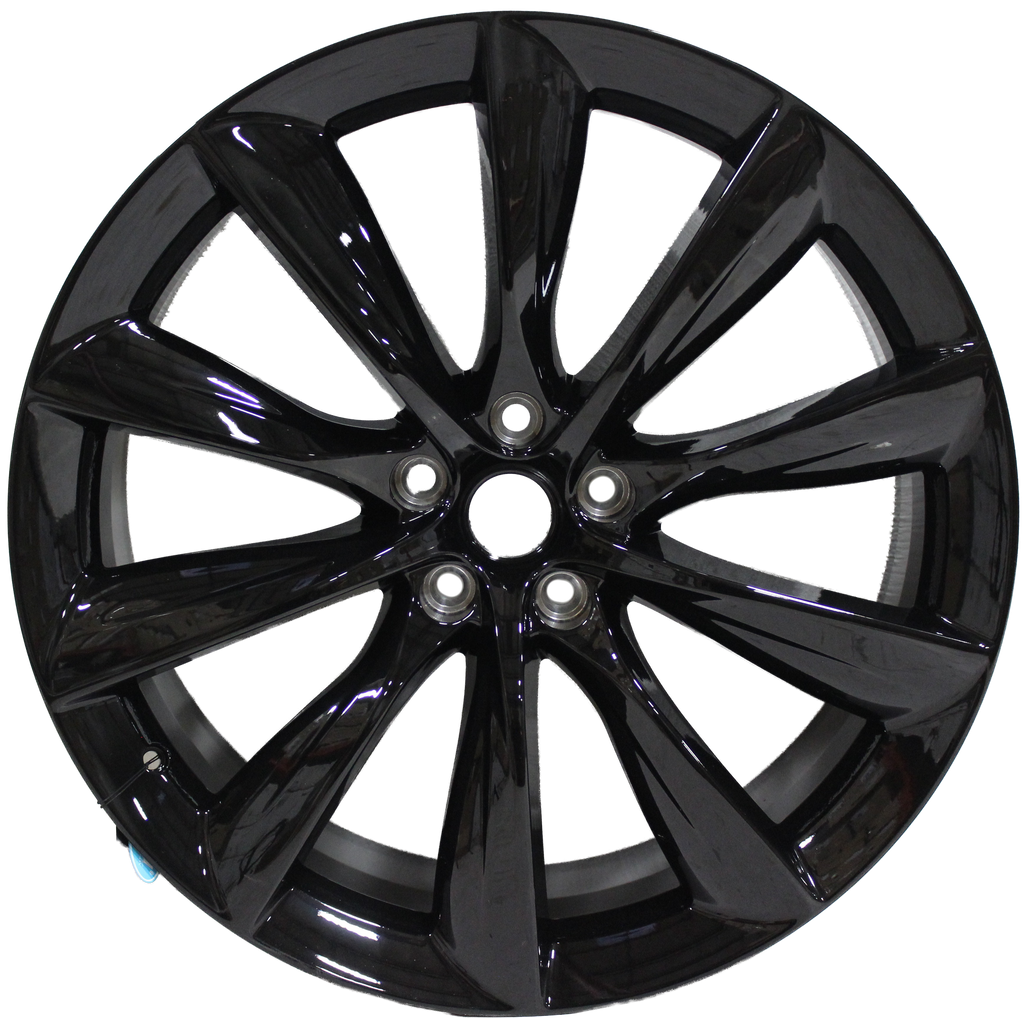 22x9/10 Tesla Model S Model X Gloss Black Twist Spoke Style Staggered Wheels