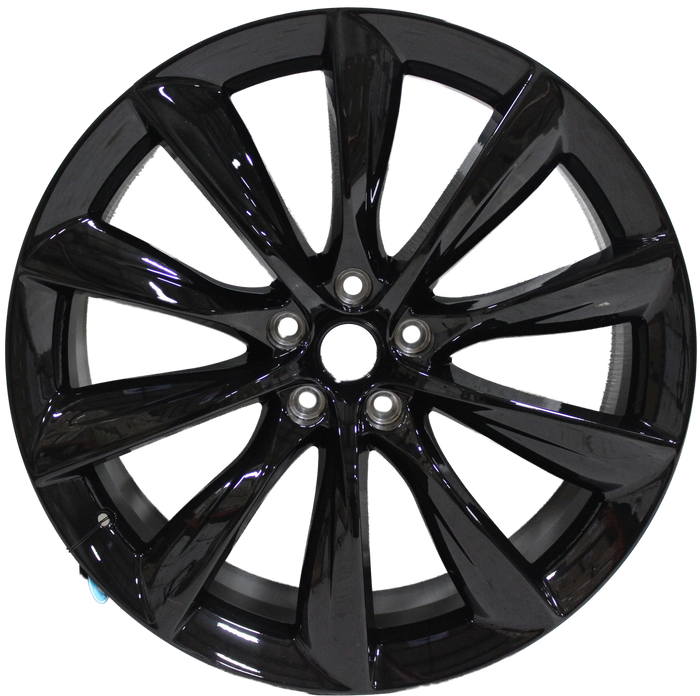 22x9/10 Tesla Model S Model X Gloss Black Twist Spoke Style Staggered Wheels