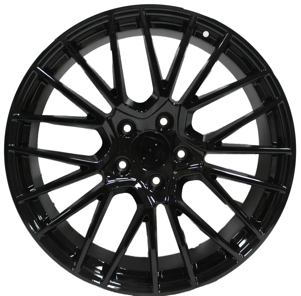 22 Inch Rims Fits Porsche Cayenne Turbo S GTS Base Gloss Black Spyder Mesh Wheels