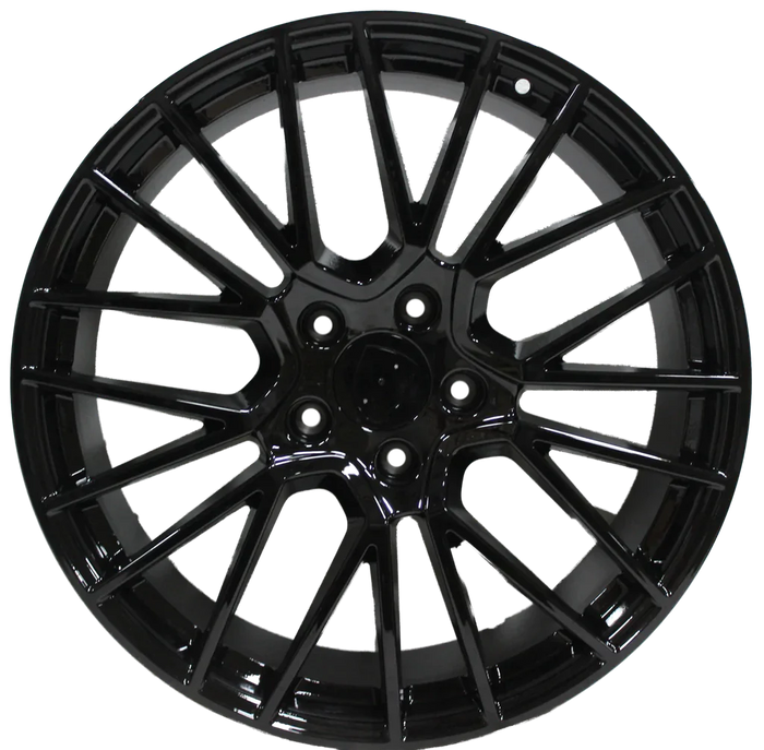 22 Inch Rims Fits Porsche Cayenne Turbo S GTS Base Gloss Black Spyder Mesh Wheels