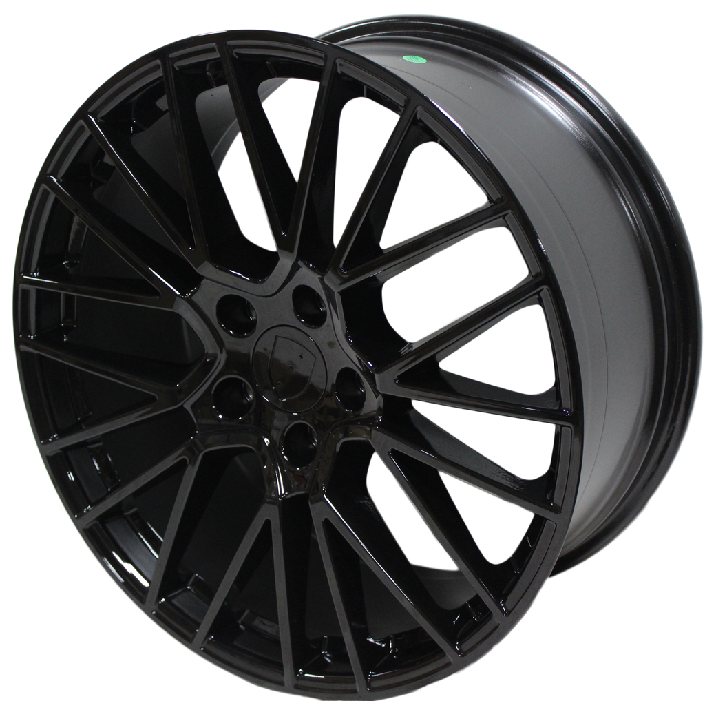 21 Inch Rims Fits Porsche Cayenne Turbo S GTS Base Gloss Black Mesh Spyder Wheels