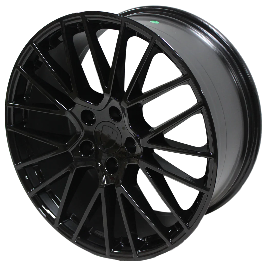 22 Inch Rims Fits Porsche Cayenne Turbo S GTS Base Gloss Black Spyder Mesh Wheels