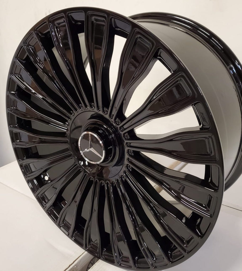20 Inch Rims Fit Mercedes S580 S600 S560 S500 S550 S63 S400 S450 S Class Maybach Style Gloss BlackWheels