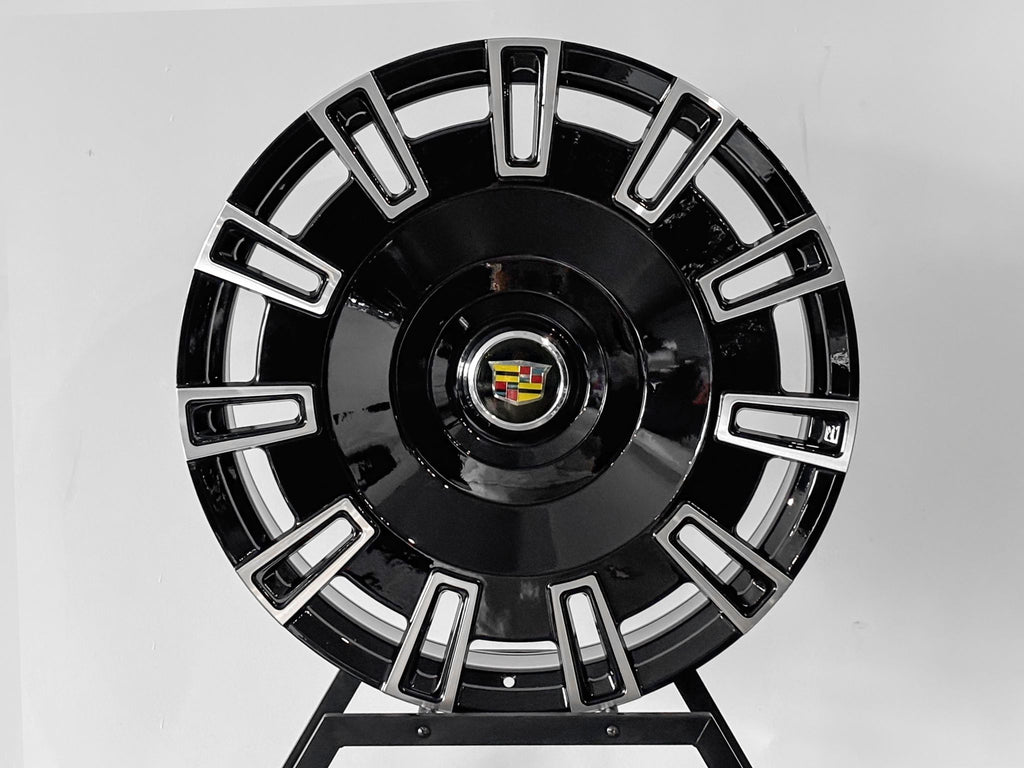 26 INCH CADILLAC ESCALADE RIMS BLACK MACHINED FACE RIMS FITS ESCALADE EXT ESV WHEELS