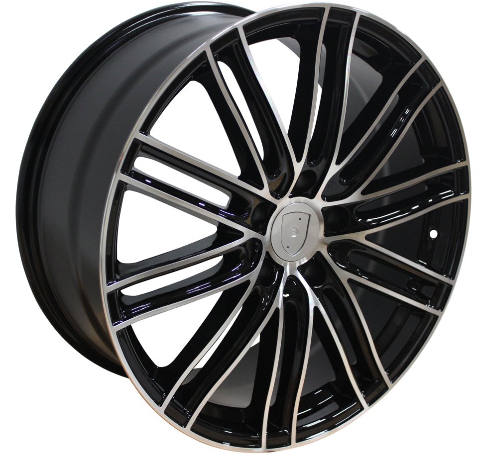 21 Inch Rims Fits Porsche Cayenne Panamera Turbo S GTS Base Machined Black Wheels